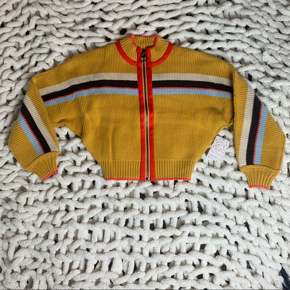 Free People Ready Set Go Zip Up Cardigan Sweater